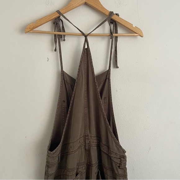 Pilcro The Painter Olive Green Utility Button Front Overalls Size 27 Soft Cozy - Picture 5 of 11